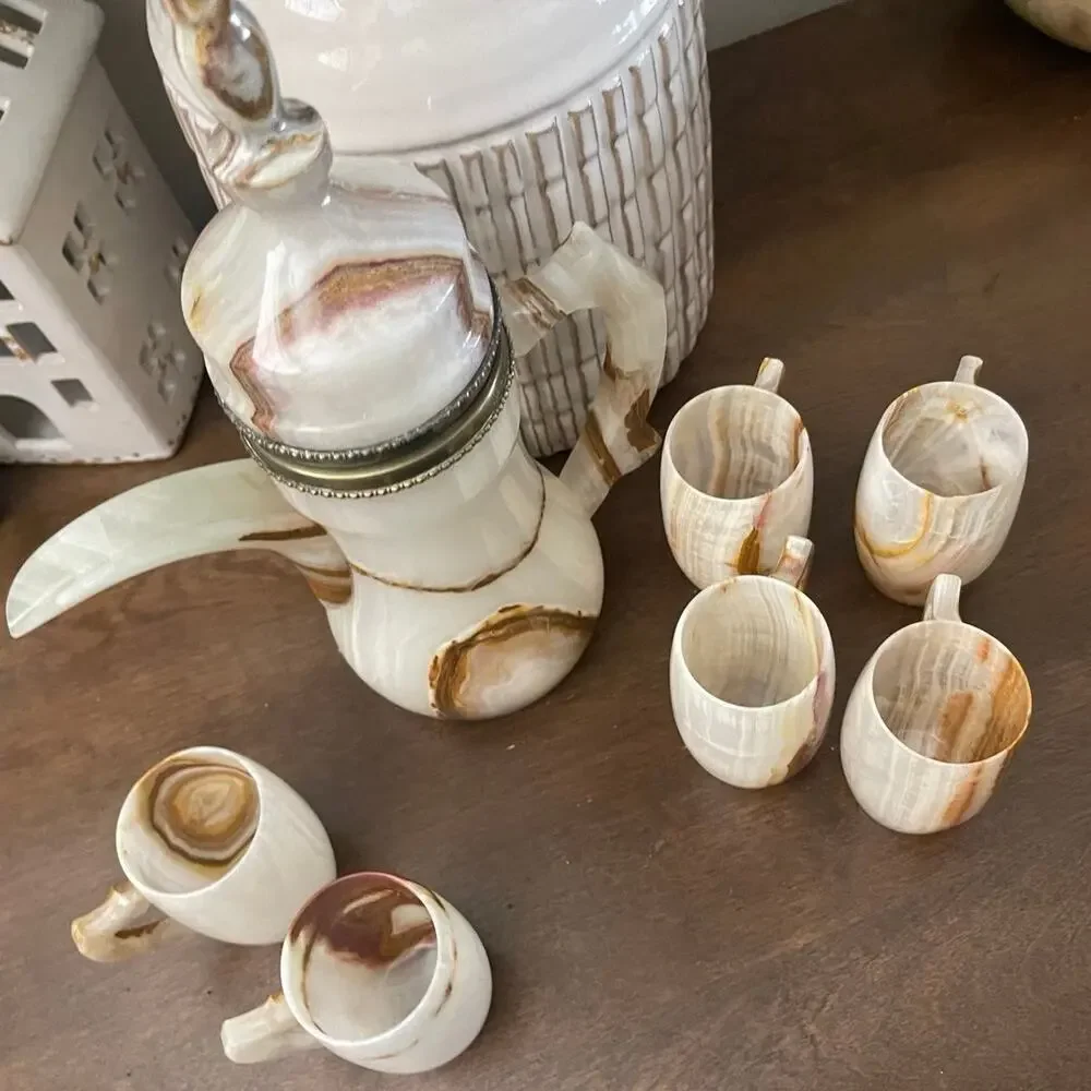 Vintage Onyx turkish tea set for 6